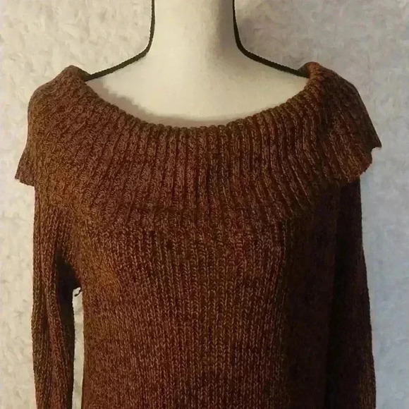 Snails & Cinnamon Sweater Medium Brown Black Marled Kangaroo Pocket Turtleneck/ - Picture 5 of 11